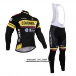 2015 Maillot Ciclismo La colombie Noir et Jaune Manches Longues et Cuissard